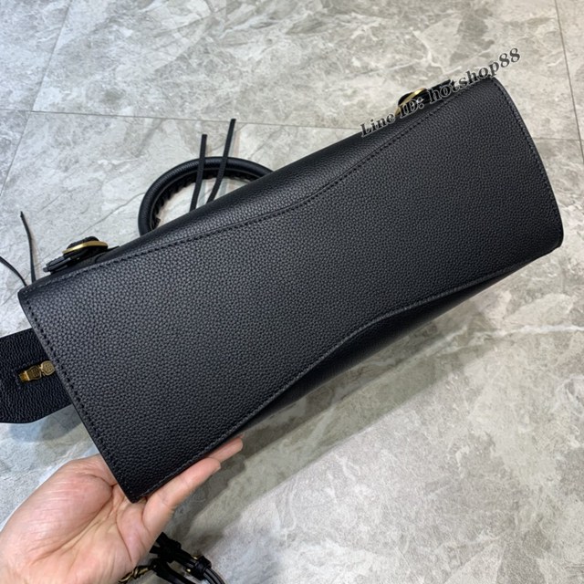 Balenciaga專櫃爆款荔枝紋黑色金扣手袋手提包 638511 巴黎世家中號Neo Classic機車包 fyj1461